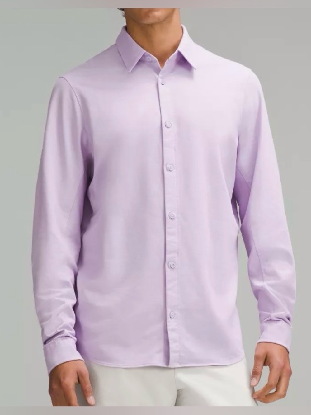 Lululemon Dress Shirt Size L Men's Lavander Long Sleeve Stretch Button Down